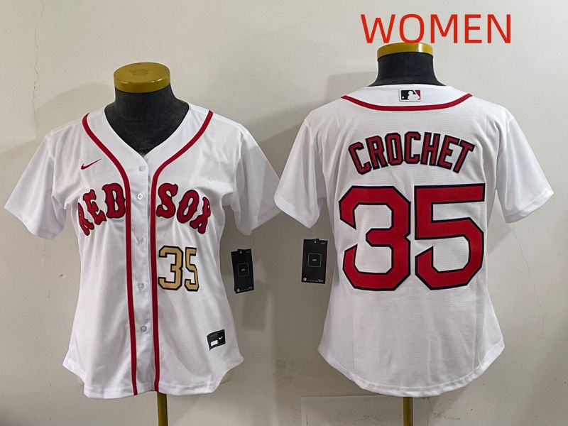 Women 2025 Boston Red Sox #35 Crochet White Game Nike MLB Jersey style 2->->Women Jersey